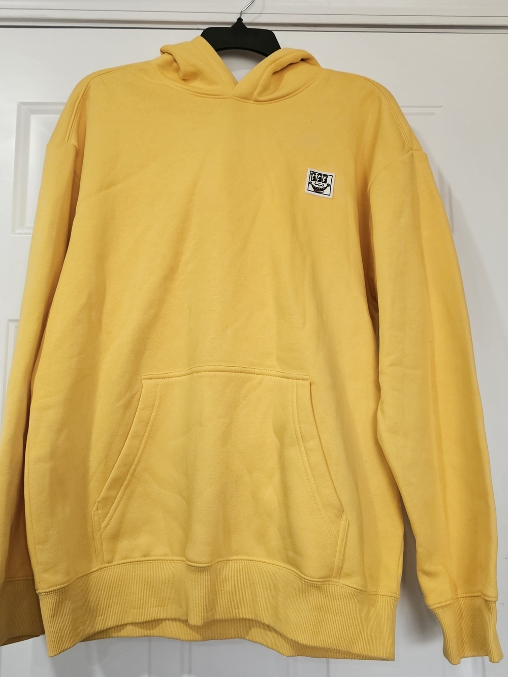 H & M Fitted Sweatshirt Yellow Hooded Sweatshirt Men's Hoodie Size S{Bx26}